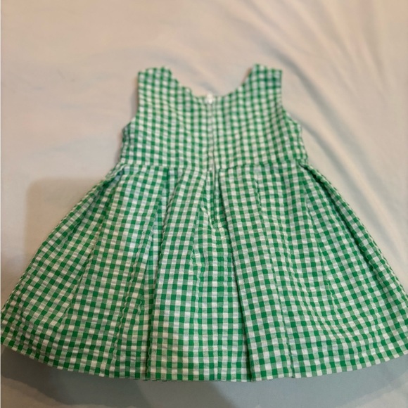 Green Gingham Dress with Pink Bow - Picture 3 of 5